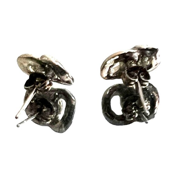 Silver Infinity Stud Earrings for Pierced Ears Classic Elegant - Picture 6 of 6